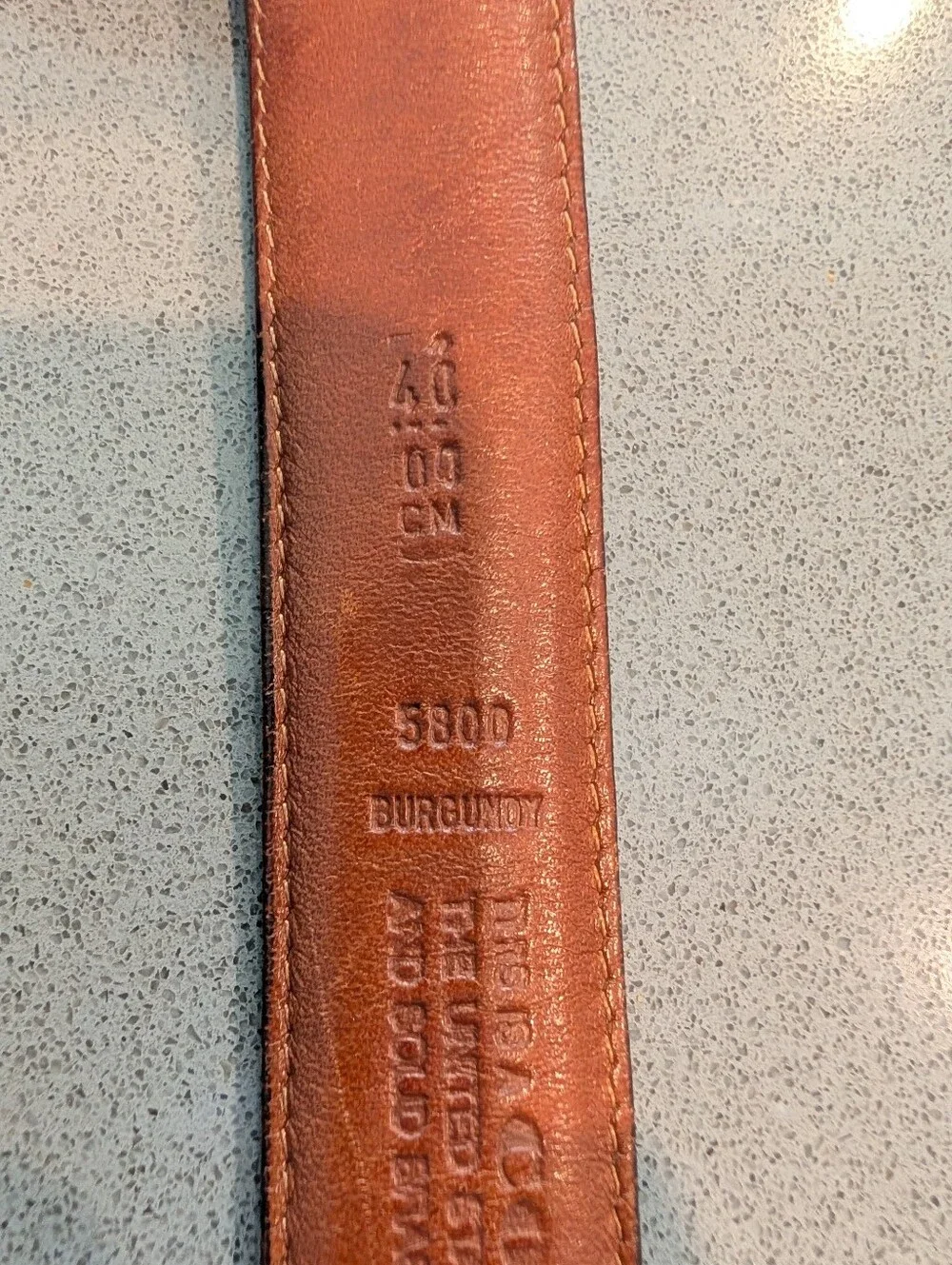 Coach Vintage Dark Burgundy Leather Belt with Brass Buckle